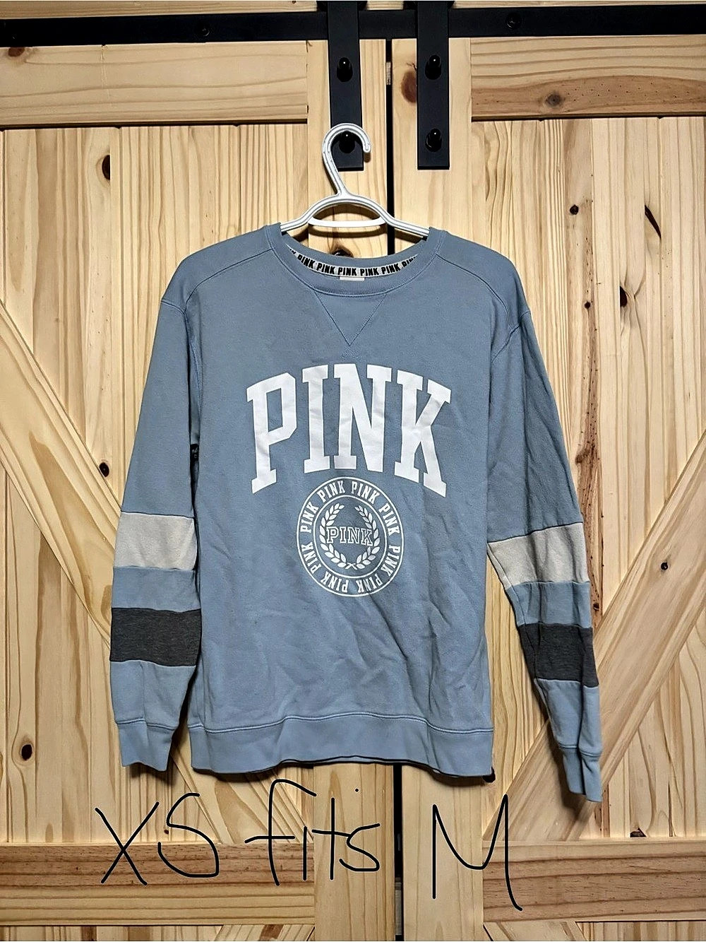 PINK Color Block Sweatshirt Size Medium Like New